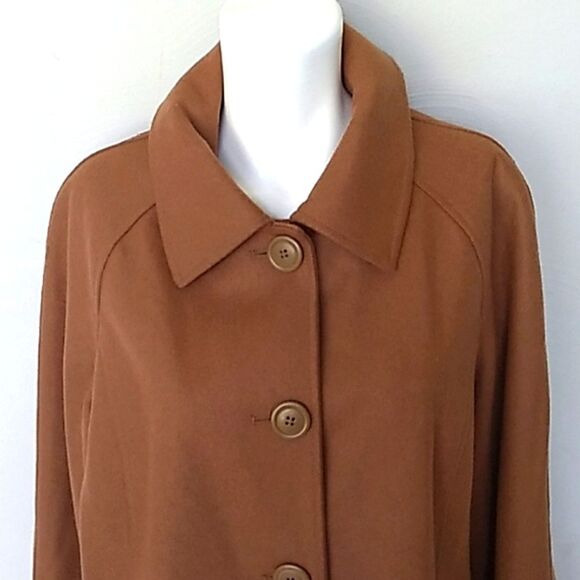 George Wool Blend Camel Color Coat & Scarf. Sz Large NWOT - Picture 5 of 15